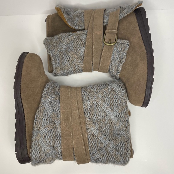 Muk Luks Boots Nikki Belt-Wrapped Taupe Brown Boots Women’s Size 9 - Picture 4 of 15